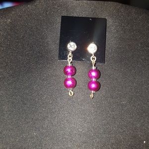 Purple Beaded Earrings